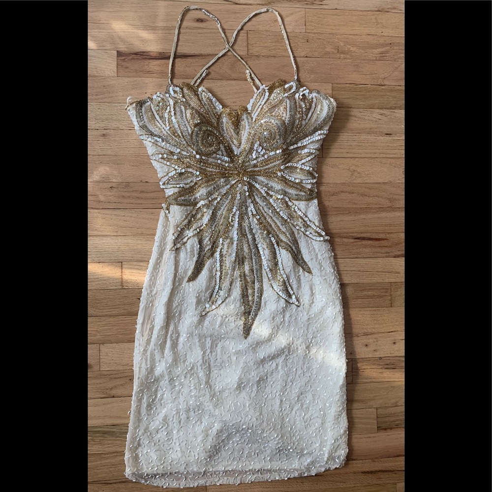 Vintage Interlude Silk Beaded Sequin Dress Size M